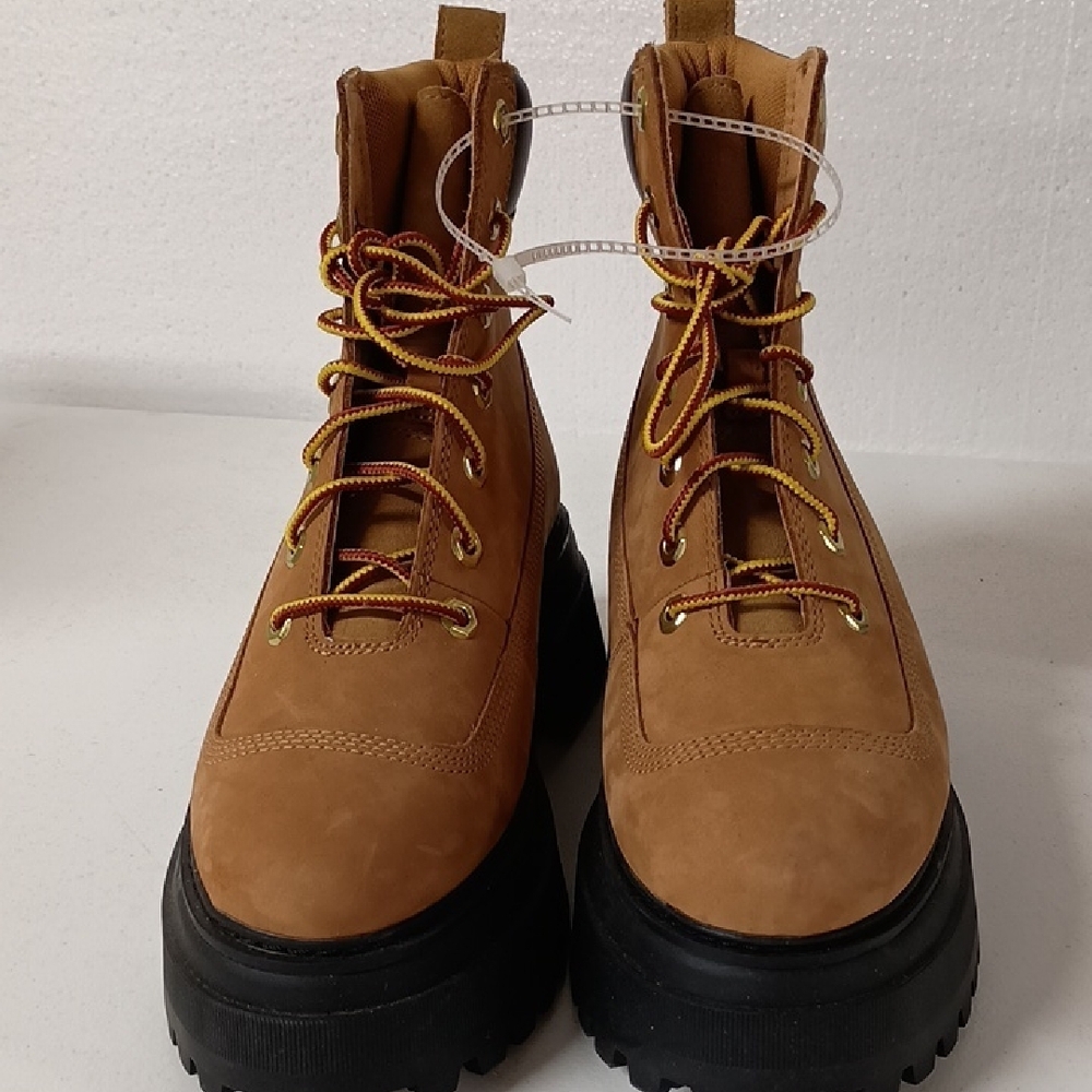 New Timberland Women's Wheat Tan Lace-Up Platform Boots Size 9 - Picture 4 of 5